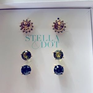 Stella and dot Halo sparkle trio earrings